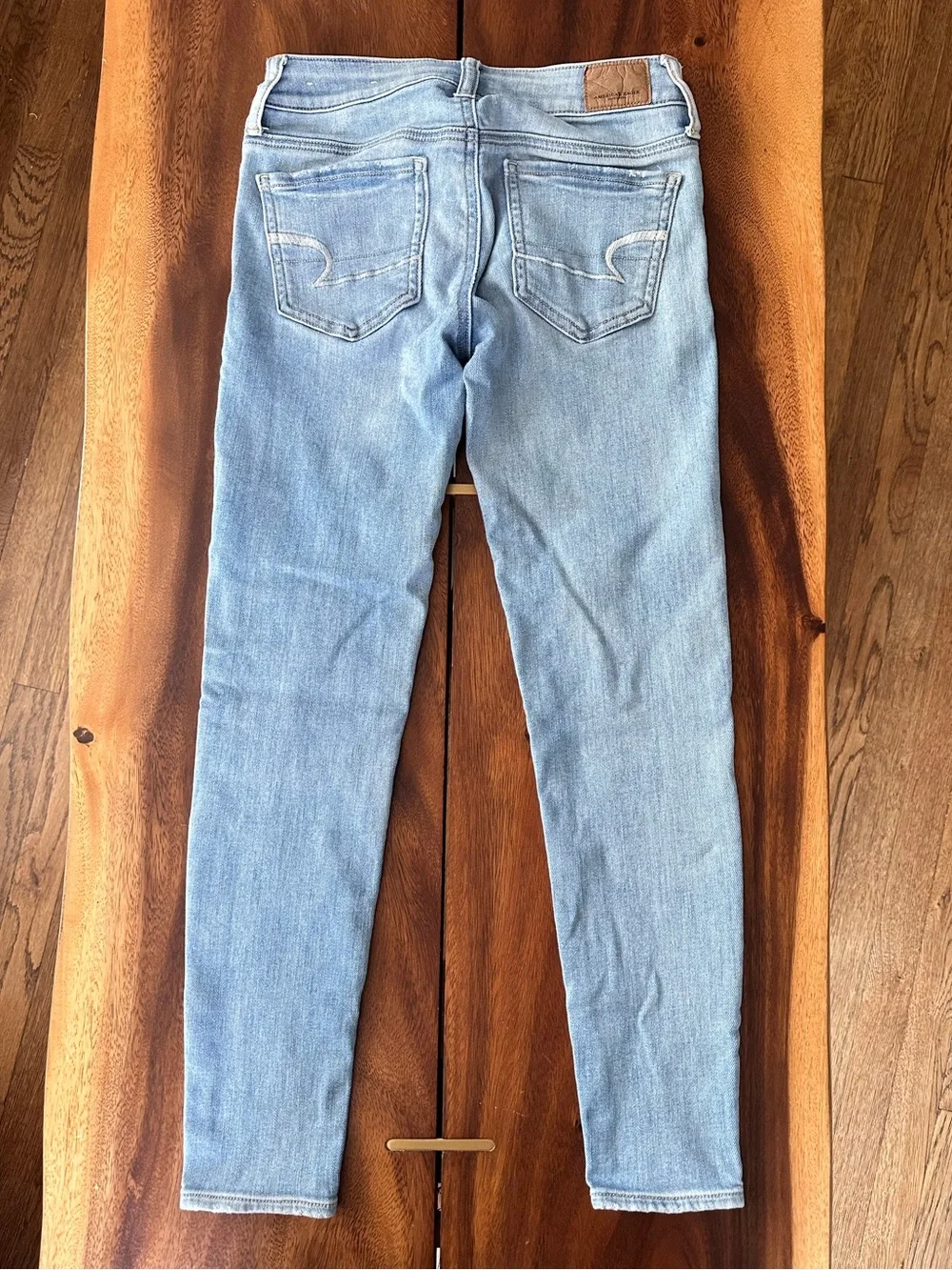 American Eagle Super Super Stretch Light Wash Skinny Jeans 0 Short - Picture 3 of 9